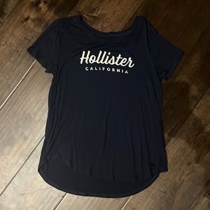 hollister california navy blue flowy shirt